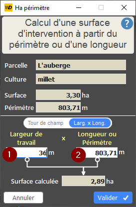 Largeur x Longueur